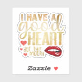 金ゴールド – 私は良いハートを持っているが、この口 シール (シート)