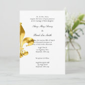 金ゴールド（紋章の）フラ・ダ・リ結婚式招待状 招待状 (スタンド正面)