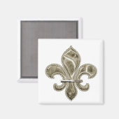 金ゴールド（紋章の）フラ・ダ・リ角磁石 マグネット (正面/裏面)