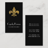 金ゴールド(紋章の)フラ・ダ・リ(任意の色の背景) 名刺 (正面/裏面)