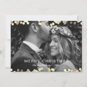 金ゴールド··紙吹雪·メリー·クリスマス·フォト·レッド シーズンカード (正面)