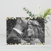 金ゴールド··紙吹雪·メリー·クリスマス·フォト·レッド シーズンカード (スタンド正面)