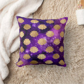金ゴールド&紫銀河系法曼荼羅のパターン クッション (ブランケット)