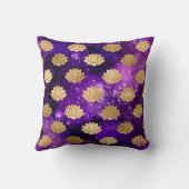 金ゴールド&紫銀河系法曼荼羅のパターン クッション (裏面)