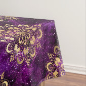 金ゴールド&紫銀河系法曼荼羅のパターン テーブルクロス (インサイチュ)