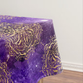 金ゴールド&紫銀河系法曼荼羅のパターン テーブルクロス (インサイチュ)