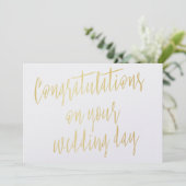 金ゴールド「結婚式おめでとう」 カード (スタンド正面)