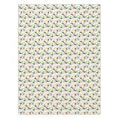 金ゴールド，緑，白い原子50年代の黒 |レトロ テーブルクロス (正面)