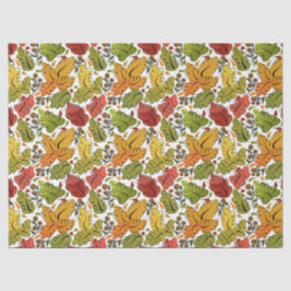 金ゴールド、緑、錆び茶色の紅葉 薄葉紙