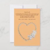 金ゴールド，緑，青，アイボリーシルク&ウェディングありがとうカード 出欠カード (裏面)