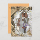 金ゴールド，緑，青，アイボリーシルク&ウェディングありがとうカード 出欠カード (正面/裏面)