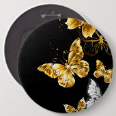 金ゴールド 缶バッジ (正面&裏面)