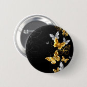 金ゴールド 缶バッジ (正面&裏面)