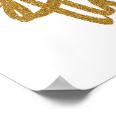 金ゴールド「美しい」タイポグラフィ・ポスター ポスター (角)