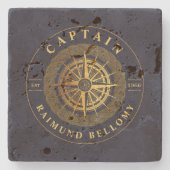 金ゴールド 航海の ストーンコースター (正面)