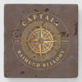 金ゴールド 航海の ストーンコースター (正面)