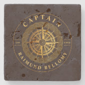 金ゴールド 航海の ストーンコースター (正面)