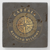 金ゴールド 航海の ストーンコースター (正面)