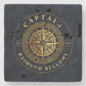 金ゴールド 航海の ストーンコースター (正面)