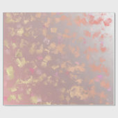 金ゴールド，葉葉,模様，モダン休日， ラッピングペーパー (フラット)