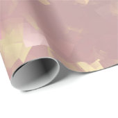 金ゴールド，葉葉,模様，モダン休日， ラッピングペーパー (ロールコーナー)