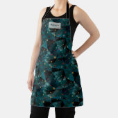 金ゴールド、赤い星の青いエプロン エプロン (インサイチュ)