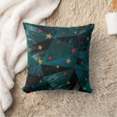 金ゴールド、赤い星、青 クッション (ブランケット)