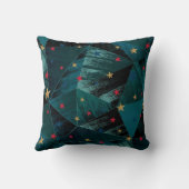 金ゴールド、赤い星、青 クッション (裏面)