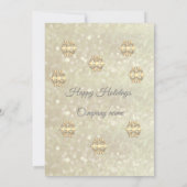 金ゴールド/赤のキラキラ企業の輝くクリスマスパーティー 招待状 (裏面)