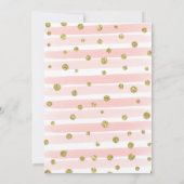 金ゴールド+赤面ピンクの水彩ベビーシャワー招待状 招待状 (裏面)
