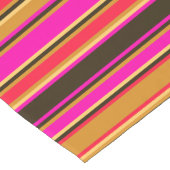 金ゴールド、赤、マゼンタのテーストライプのブルランナー ショートテーブルランナー (コーナー)