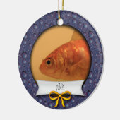金ゴールド・金魚・フィッシュの初めてのクリスマス セラミックオーナメント (左)