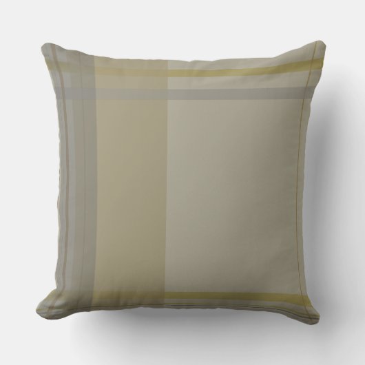金ゴールド、銀の銅、グレーとbeigesの格子状 クッション (正面)