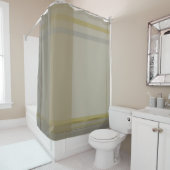 金ゴールド、銀の銅、グレーとbeigesの格子状 シャワーカーテン (インサイチュ)