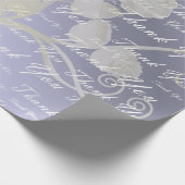 金ゴールド、銀感謝してい、+あなた、花、フローラ、ファンタス ラッピングペーパー (角)