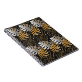 金ゴールド、銀熱帯植物とのシームレスなパターン ノートブック (右側)