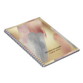 金ゴールド、銅、グレーのブラシストローク ノートブック (右側)