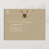 金ゴールド〔雄ジカの〕枝角とブラウン紙日付の保存 案内ポストカード (裏面)