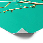 金ゴールド〔雄ジカの〕枝角オンティール（緑がかった色） ポスター (角)