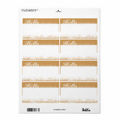 金ゴールド&雪パーティー名タグ ラベル (フルシート)