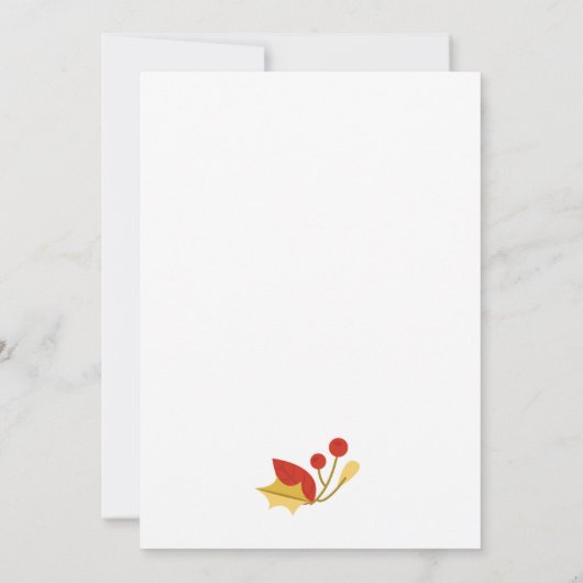 金ゴールド、青と白のクマのクリスマスの招待 招待状 (裏面)