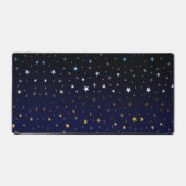 金ゴールド、青と白のダークブルーの空 デスクマット (正面)
