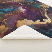 金ゴールド、青と紫のシェルパブランケット シェルパブランケット (3/4)