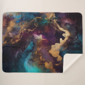 金ゴールド、青と紫のシェルパブランケット シェルパブランケット (正面(横))