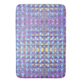 金ゴールド、青と紫の虹色の幾何学的2 バスマット (正面縦)