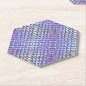 金ゴールド、青と紫の虹色の幾何学的2 ペーパーコースター (アングル)