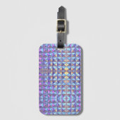 金ゴールド、青と紫の虹色の幾何学的2 ラゲッジタグ (正面縦)
