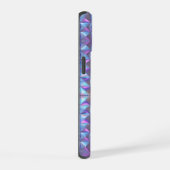 金ゴールド、青と紫の虹色の幾何学的2 iPhone 15ケース (右側面)