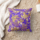 金ゴールド、青銅及び青栗葉の クッション (ブランケット)