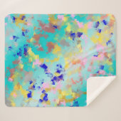 金ゴールド，青，白，金ゴールド，テキスタイルパターン，ポスター シェルパブランケット (正面(横))